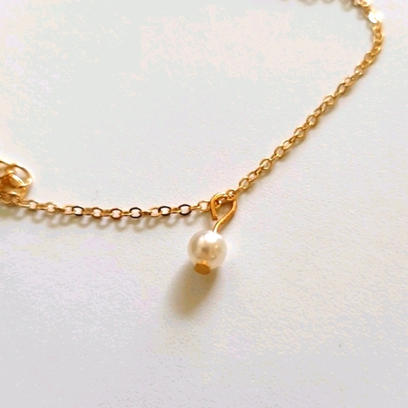 Vintage Gold & Pearl Anklet/Bracelet - Picture 2 of 3